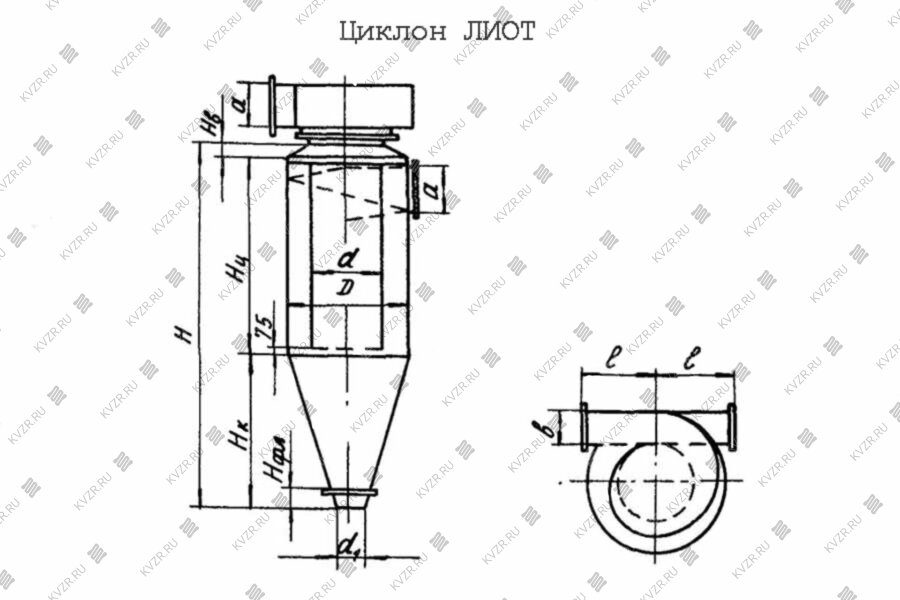 ЛИОТ циклон чертеж
