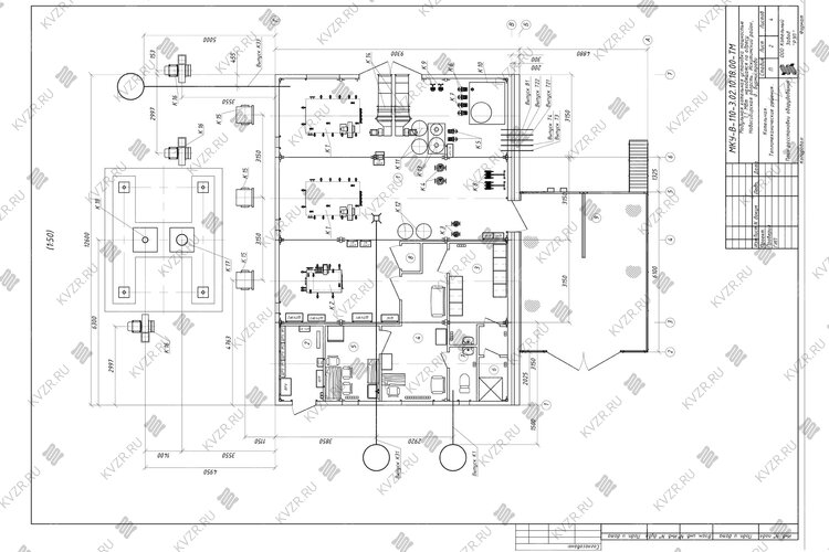 Расстановка оборудования в котельной 1.1 МВт план